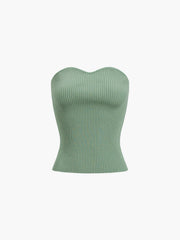 Leisure Ribbed Sweetheart Straplez Tüp Üst