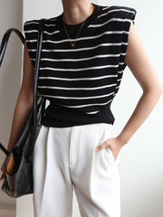 Çizgili Kısa Kollu Tank Top