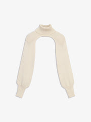 Krem Yakalı Halter Bolero