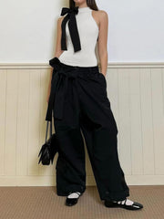 Yarı Şeffaf Fiyonklu Kolsuz Gövde