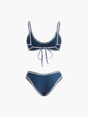 Kontrast Kesim Düğümlü Bikini Takımı
