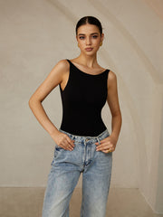 Sırtı Açık Kolsuz Body
