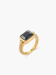 Spiral Paslanmaz Çelik Değerli Taş Yüzük