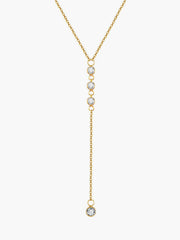 Yapay Elmas Lariat Damla Kolye