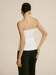 Fiyonk Dekorlu Bölünmüş Tüp Üst