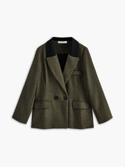 Büyük Boy Tüvit Ekose Blazer