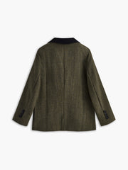 Büyük Boy Tüvit Ekose Blazer