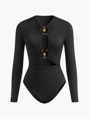 Kesik Halkalı Seksi Bodysuit
