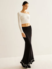 Volanlı Yumuşak Kazak Etek