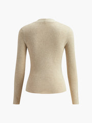 Yün Karışımlı Kenarlı Örgü Üst