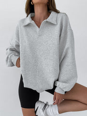 Minimalist Düz Polo Kazak
