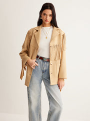 Bohem Püsküllü Süet Blazer