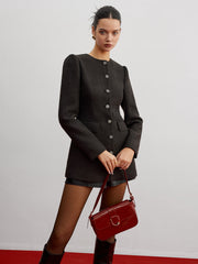 Kemersiz Şık Düğmeli Tüvit Blazer
