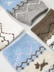 1Pr Yün Karışımlı Köpek Desenli Çoraplar