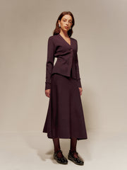 Yün Karışımlı V Yaka Düğmeli Hırka