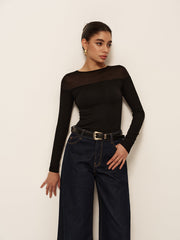 Şeffaf Omuzlu Slim Jersey Eşofman