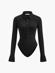 Düğmeli Yaka Bodysuit