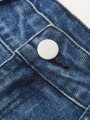 Yüksek Bel Cep Detaylı Geniş Paça Kot Pantolon