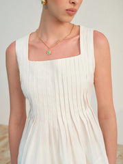 Kare Yaka Pileli Şort Takımı