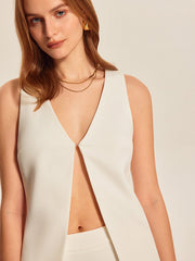 Önü Bölünmüş V Yaka Etek Takımı