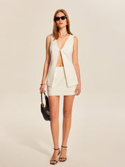 Önü Bölünmüş V Yaka Etek Takımı