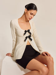 Fiyonklu Önü Dokulu Uzun Kollu Üst