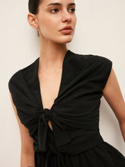 Önü Bağcıklı Peplum Üst