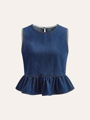 Pamuklu Kot Peplum Üst