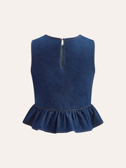 Pamuklu Kot Peplum Üst