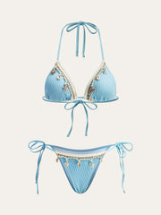Kabuk Charm Trim Bağcıklı Bikini Takımı