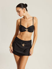 Altın Denizyıldızı Bikini Takımı Ve Etek Örtüsü