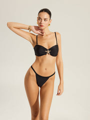 Altın Denizyıldızı Bikini Takımı Ve Etek Örtüsü