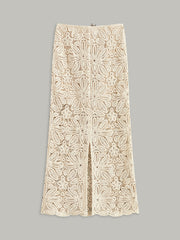 Pamuklu Tığ İşi Dantel Yarı Şeffaf Etek