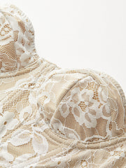 Askısız Çiçekli Dantel Korse Üst
