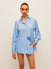 Çizgili Bağcıklı Gömlek