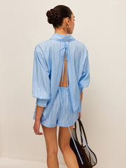 Çizgili Bağcıklı Gömlek