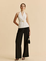 Cepli Halter Sarılı Blazer Üst
