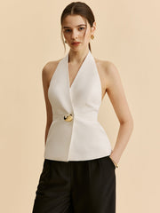 Cepli Halter Sarılı Blazer Üst