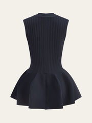 Yapılandırılmış Peplum Düğmeli Örgü Yelek