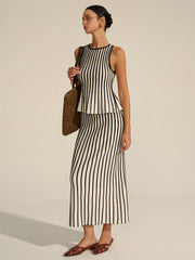 Çizgili Örgü Eşofman Takımı