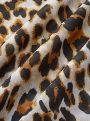 Leopar Desenli Şeffaf Malaya Peştemâli Örtüsü