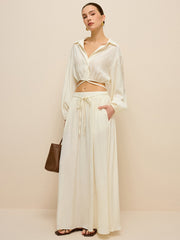 Çapraz Bağcıklı Kısa Gömlek