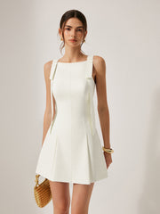 Fiyonk Askılı Mini Elbise