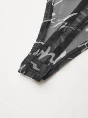 Şeffaf Eriyen Tank Top Yazılı Body