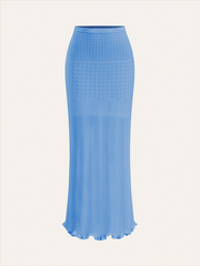 Dalga Desenli Örme Uzun Etek