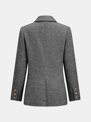 Ballanzia Balıksırtı Kruvaze Yün Karışımlı Blazer