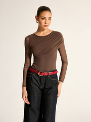 Ballanzia Drapeli File Kollu Dar Bodysuit