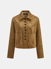 Ballanzia Suni Süet Düğmeli Yakalı Ceket