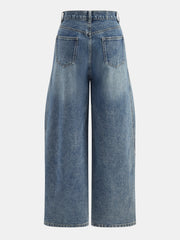 Ballanzia Katman Detaylı Geniş Paça Denim Pantolon