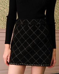 Argyle Hırka And Mini Etek Takımı